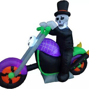 Inflatable Indoor/Outdoor Skeleton Riding Motorcycle